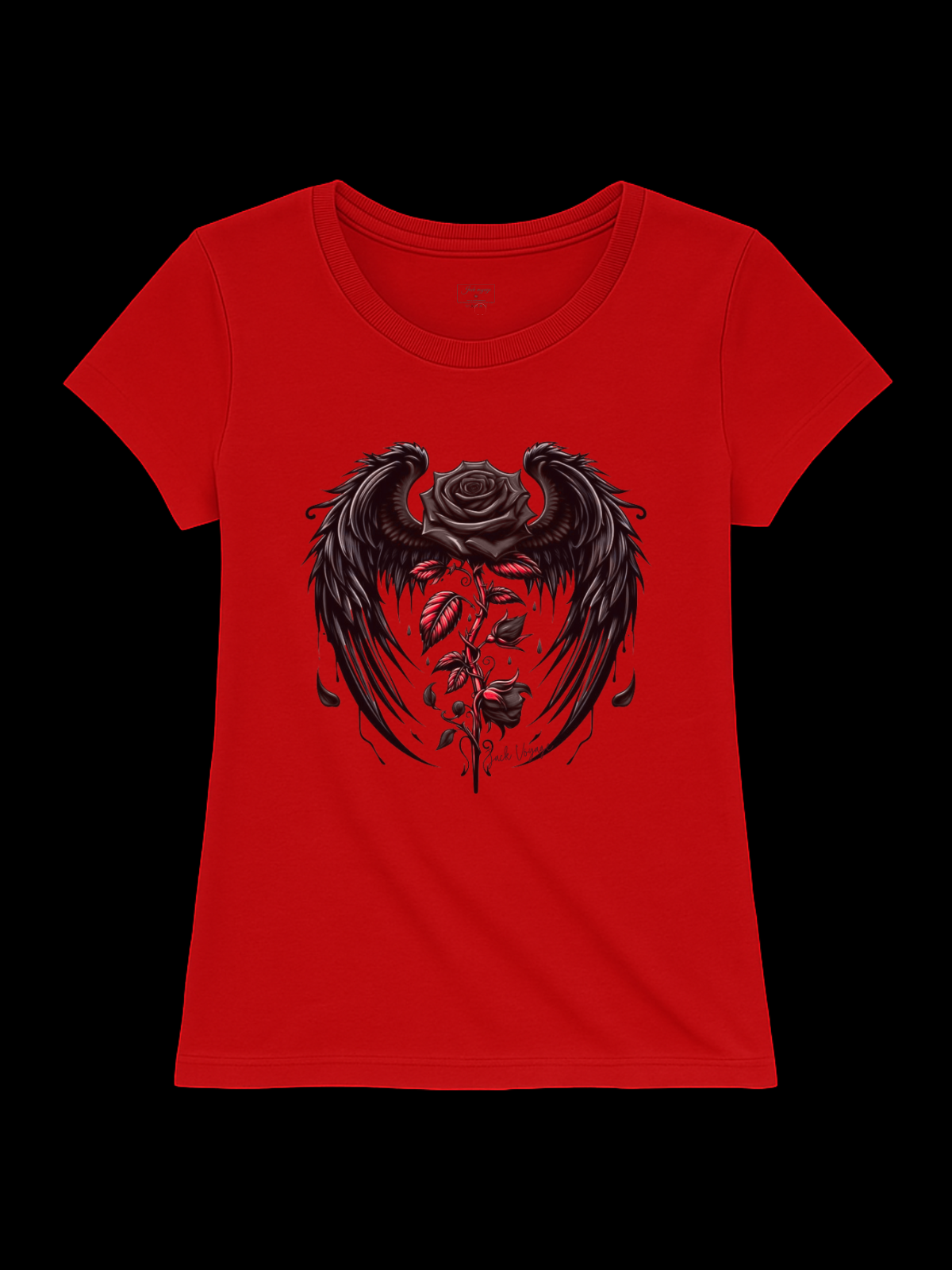Camiseta "rosa alada black" jackvoyage®