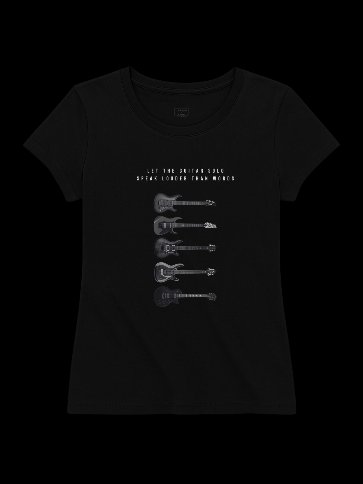 Camiseta "Deixe o solo de guitarra falar mais alto que palavras" jackmusic©