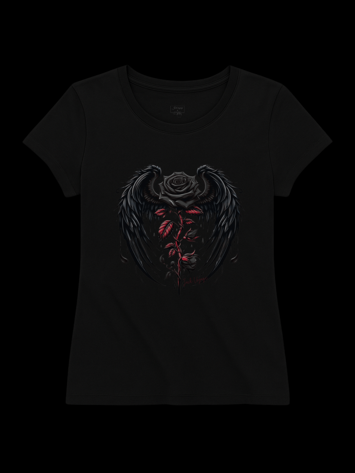 Camiseta "Rosa alada Black" jackvoyage®