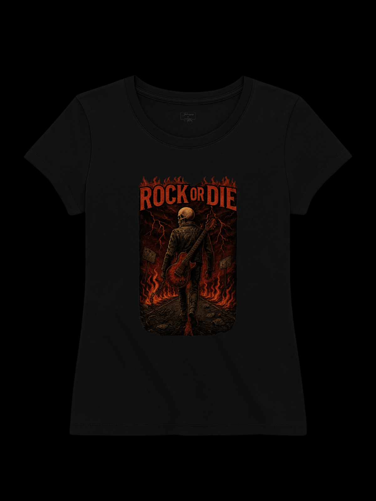 Camiseta "rock or die black" jackreference©