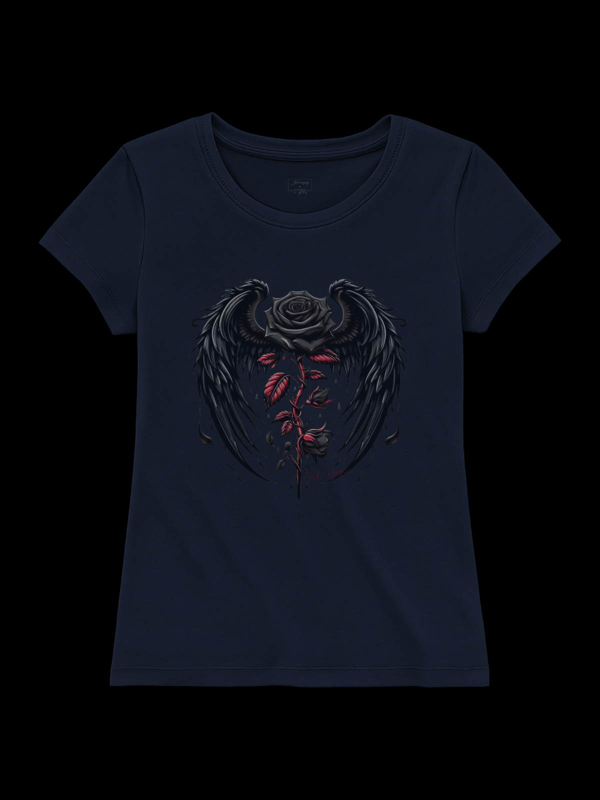 Camiseta "Rosa alada Black" jackvoyage®