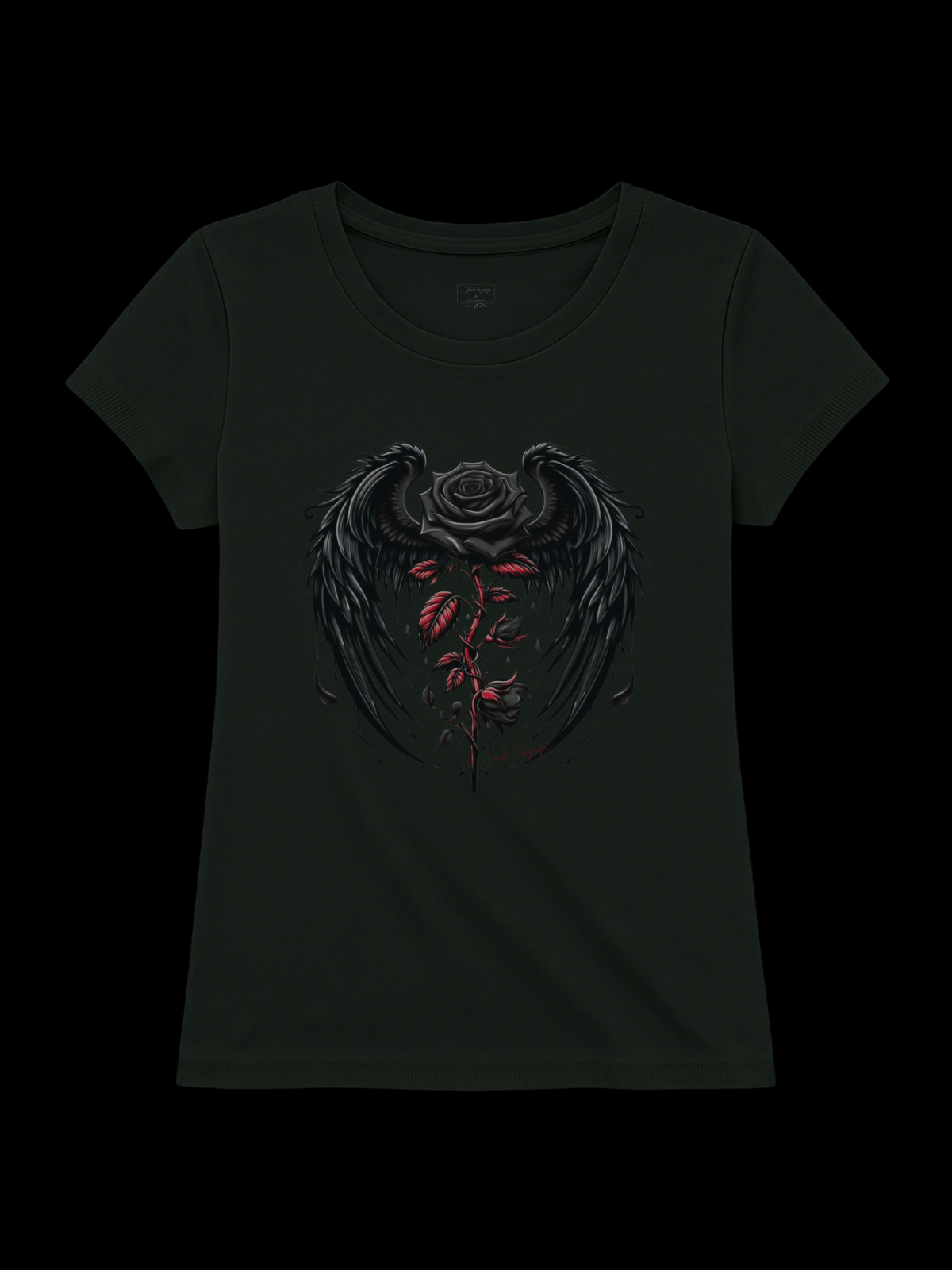 Camiseta "Rosa alada Black" jackvoyage®