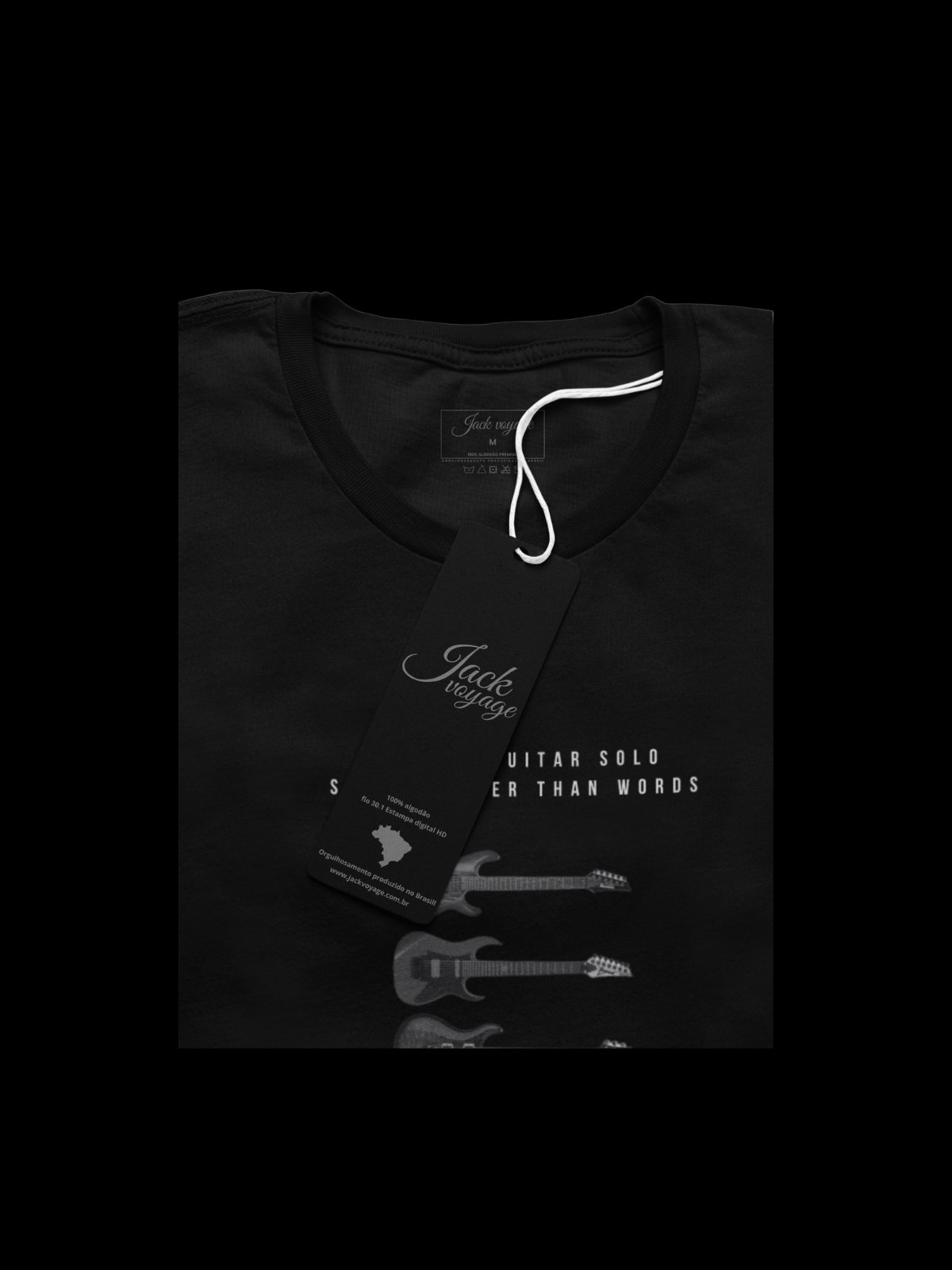Camiseta "Deixe o solo de guitarra falar mais alto que palavras" jackmusic©