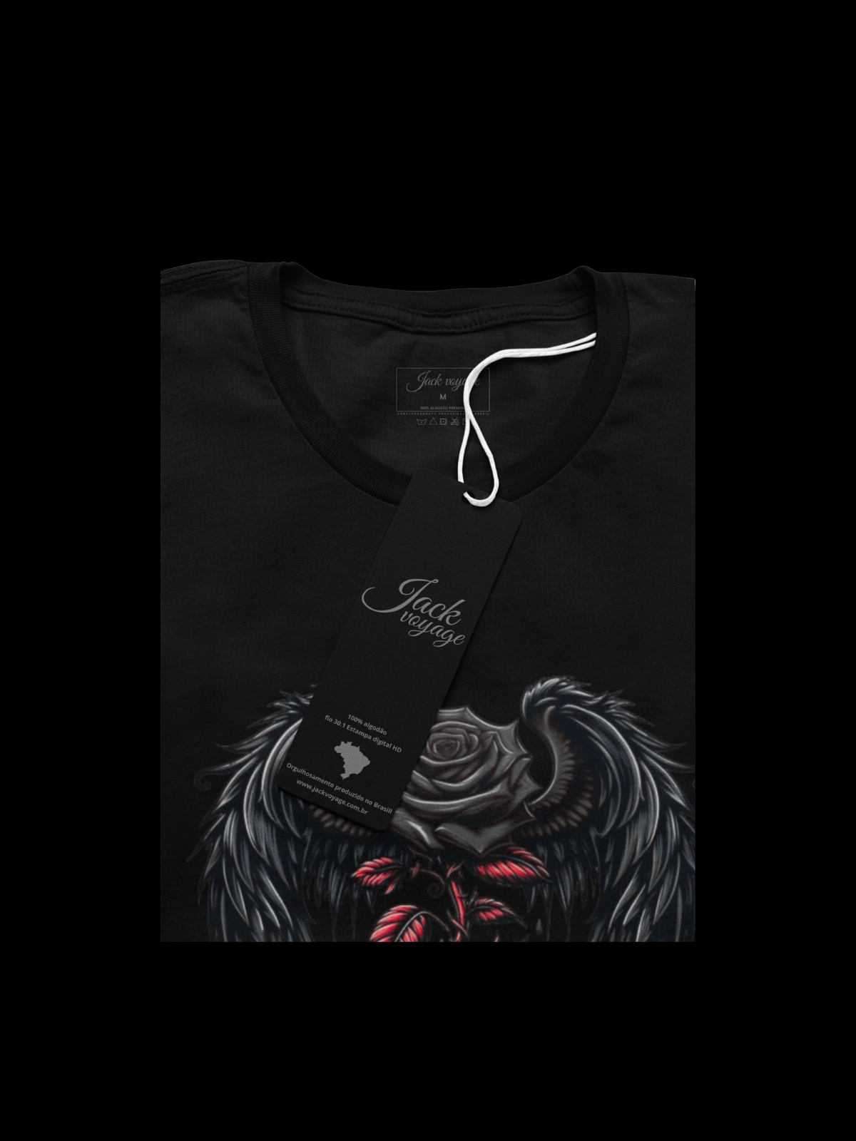 Camiseta "Rosa alada Black" jackvoyage®