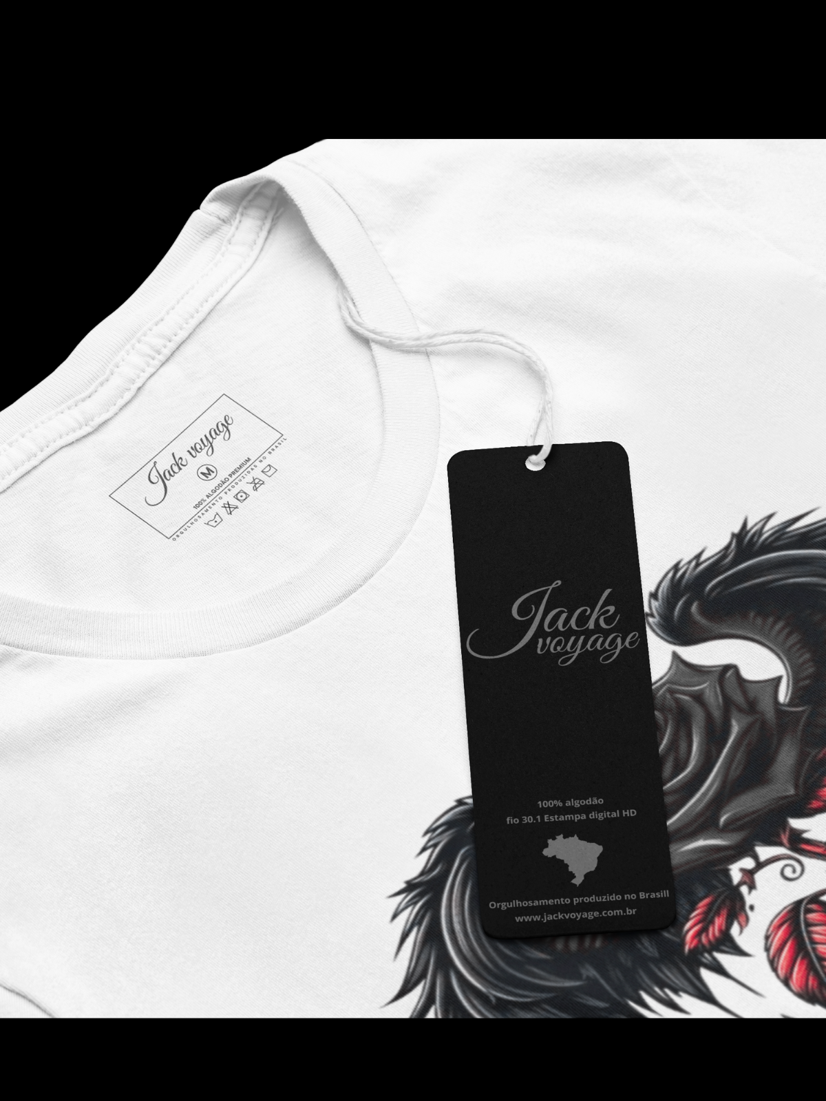 Camiseta "rosa alada black" jackvoyage®