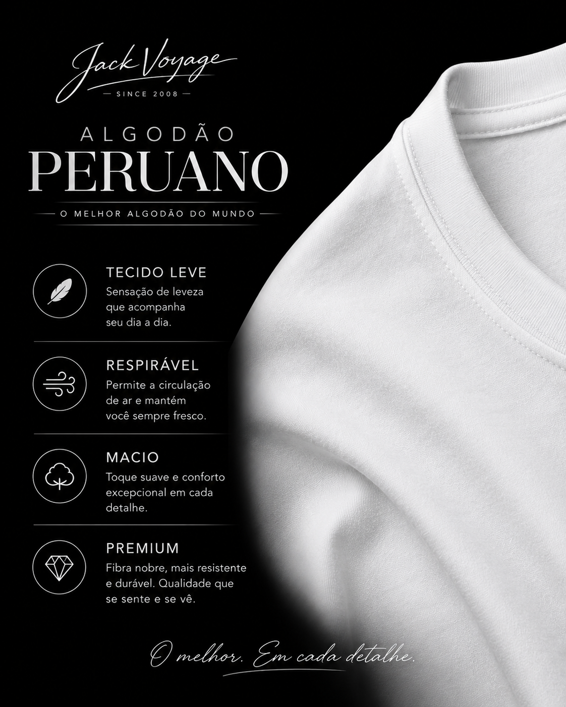 Camiseta algodão peruano Eagle skull jack