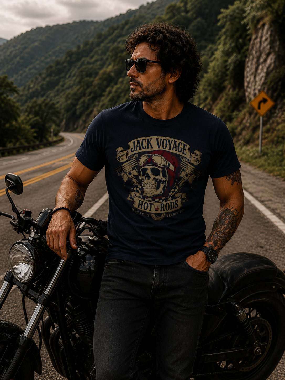 Camiseta algodão peruano Hot rods