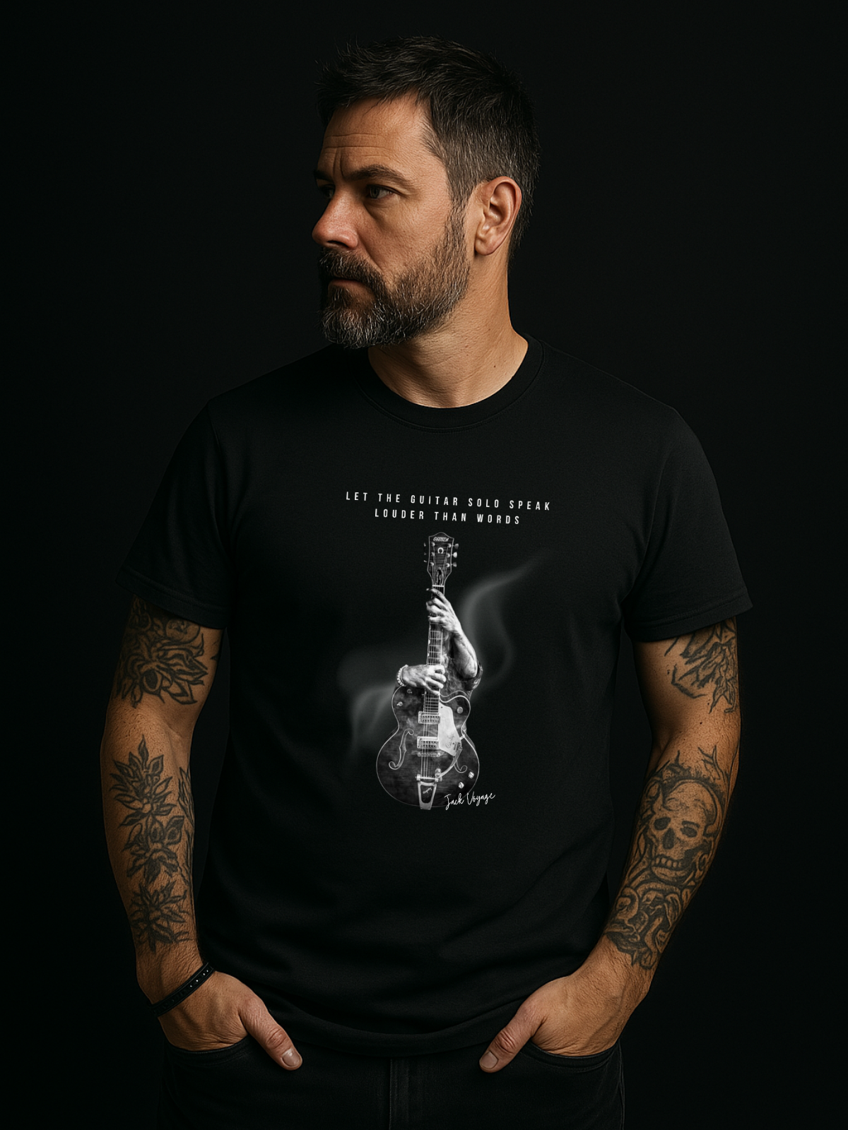Camiseta "Deixe o solo de guitarra falar mais alto que palavras 2" jackmusic©