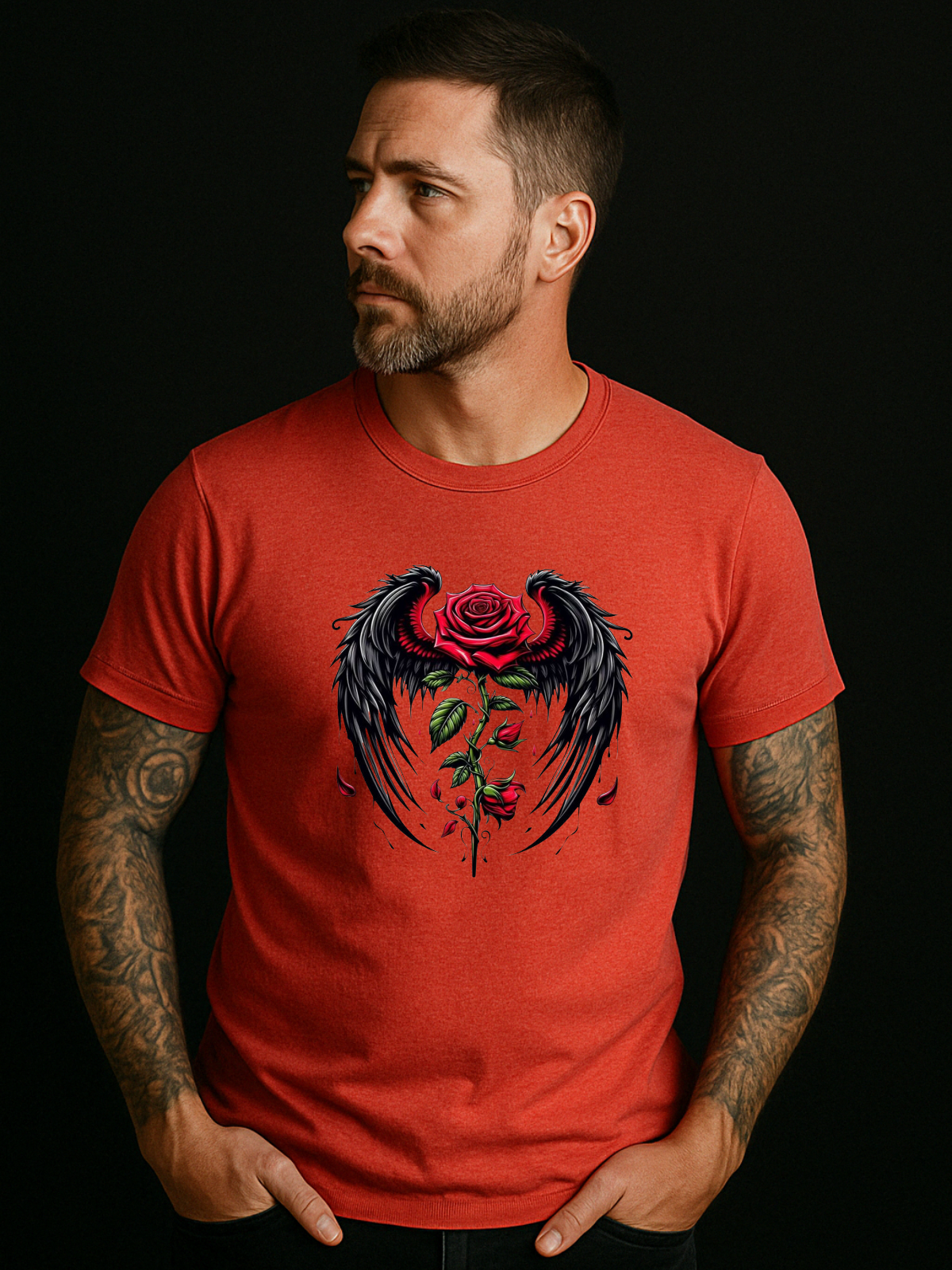 Camiseta "rosa alada red" jackvoyage®