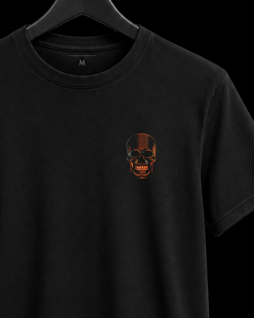 Camiseta minimal skull orange