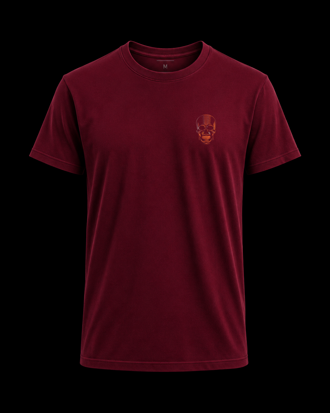 Camiseta minimal skull orange