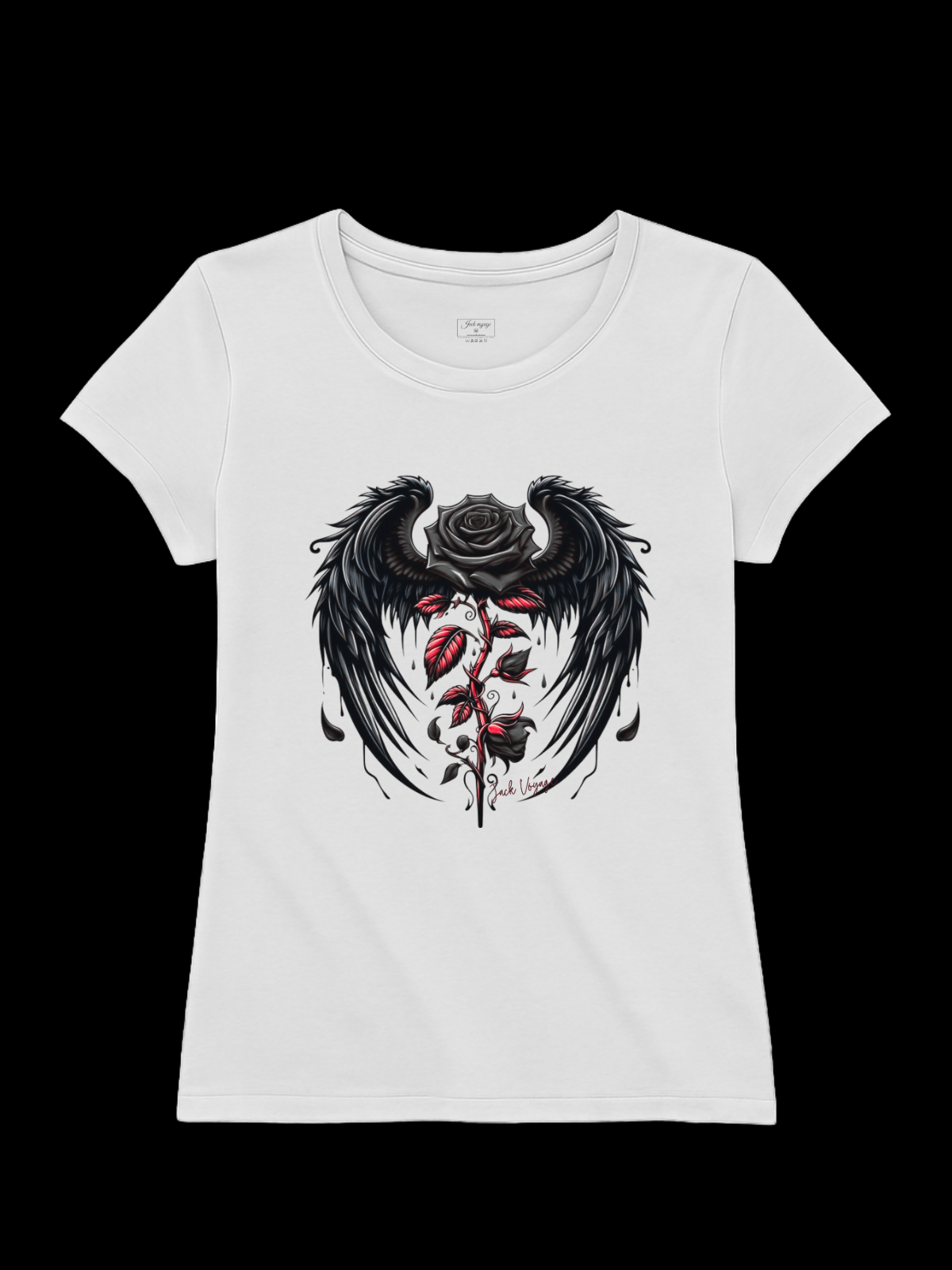 Camiseta "rosa alada black" jackvoyage®
