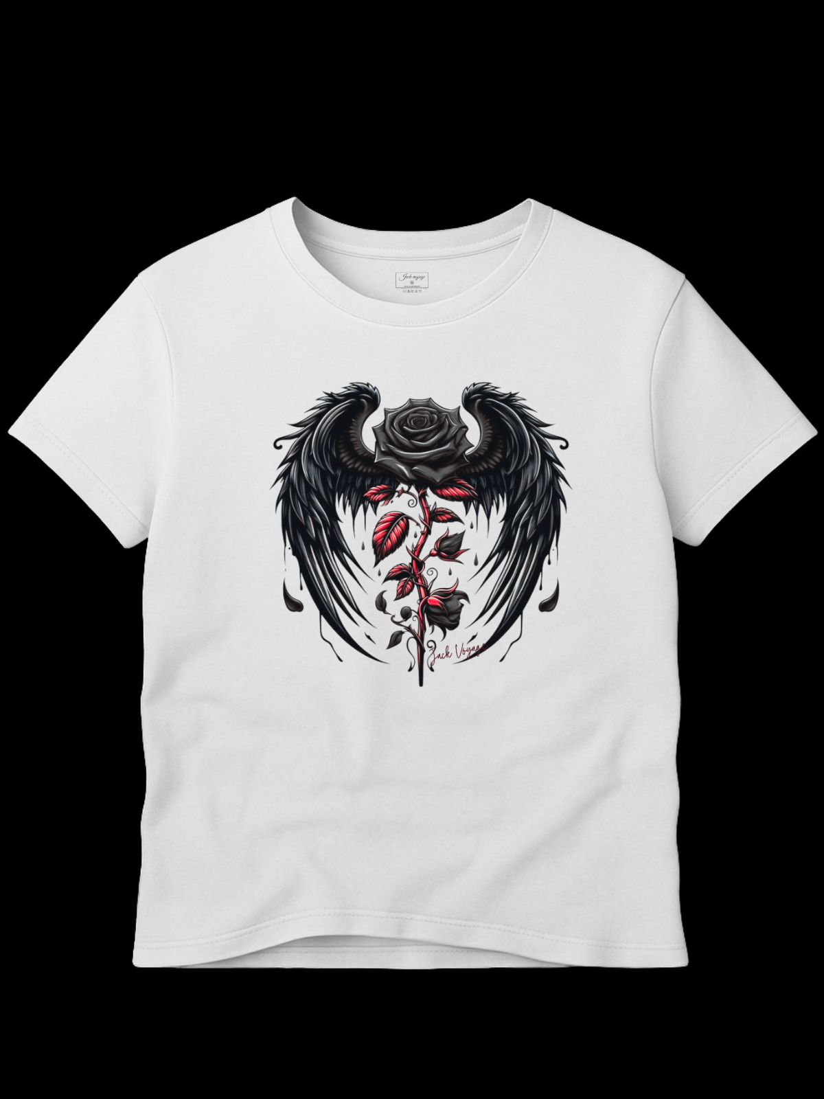 Camiseta "rosa alada black" jackvoyage®
