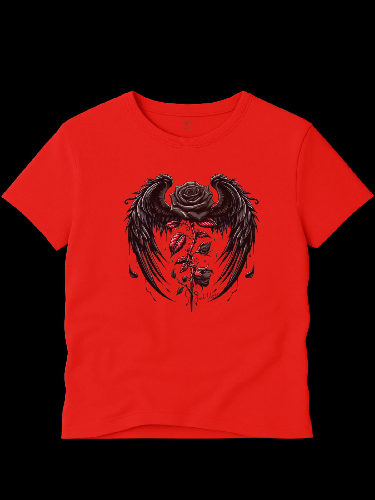 Camiseta "rosa alada black" jackvoyage®