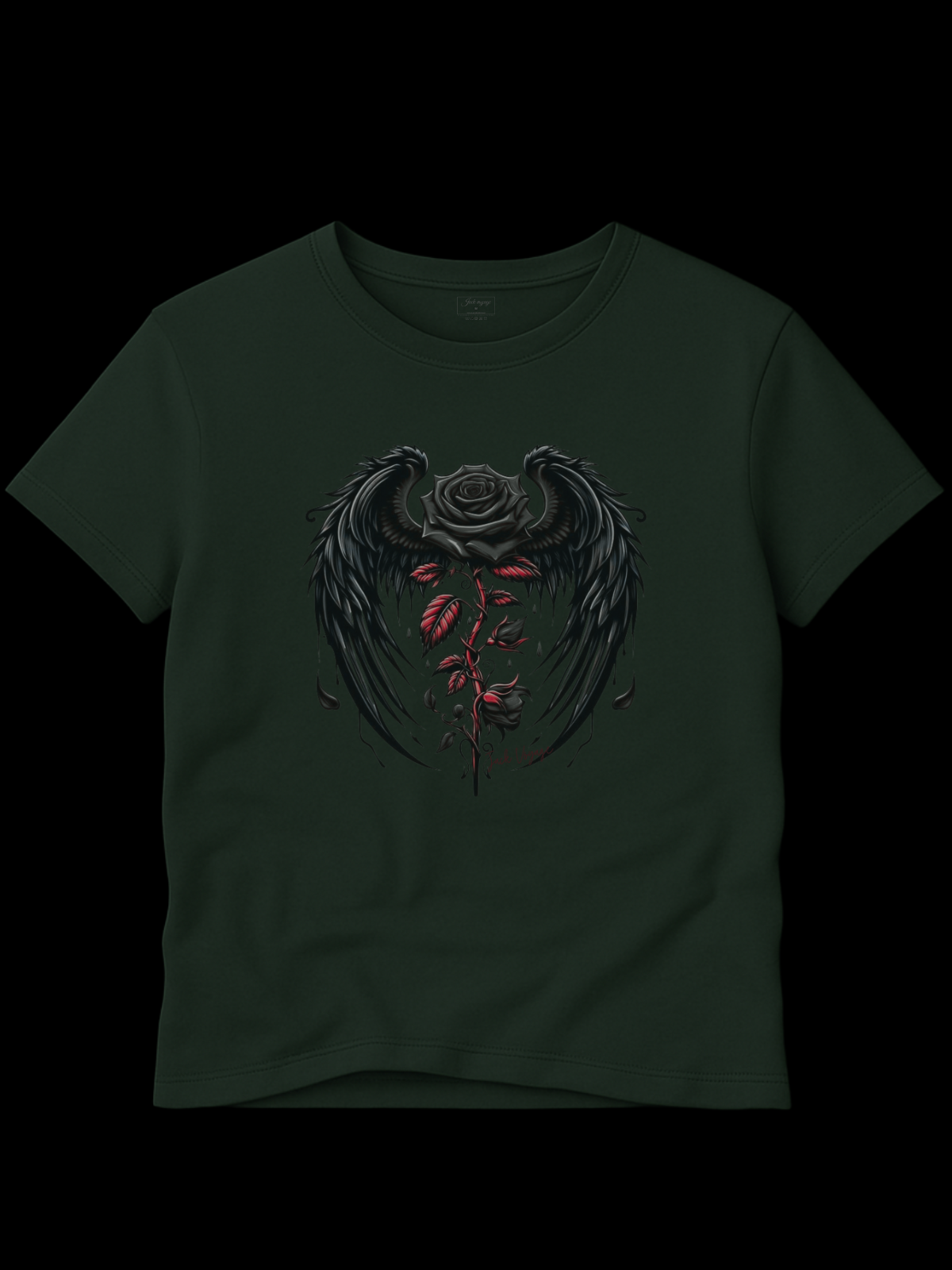 Camiseta "Rosa alada Black" jackvoyage®