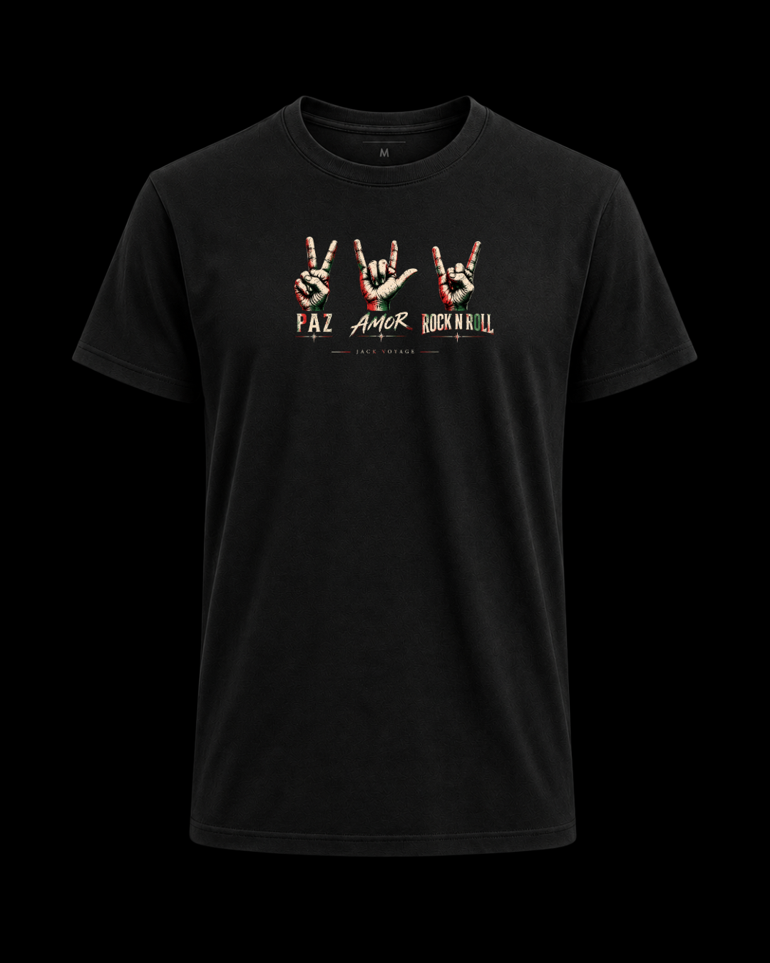 Camiseta Paz amor rock n roll