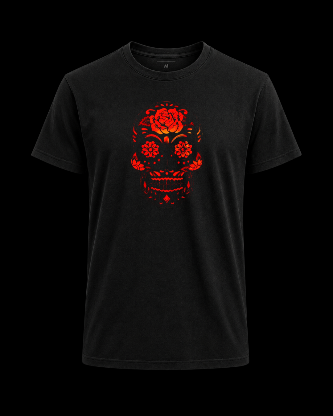 Camiseta mexican skull orange