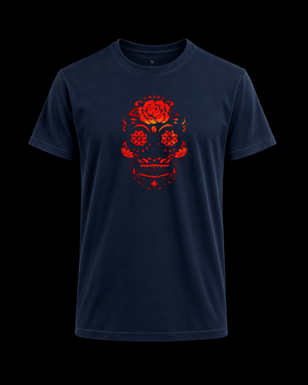 Camiseta mexican skull orange