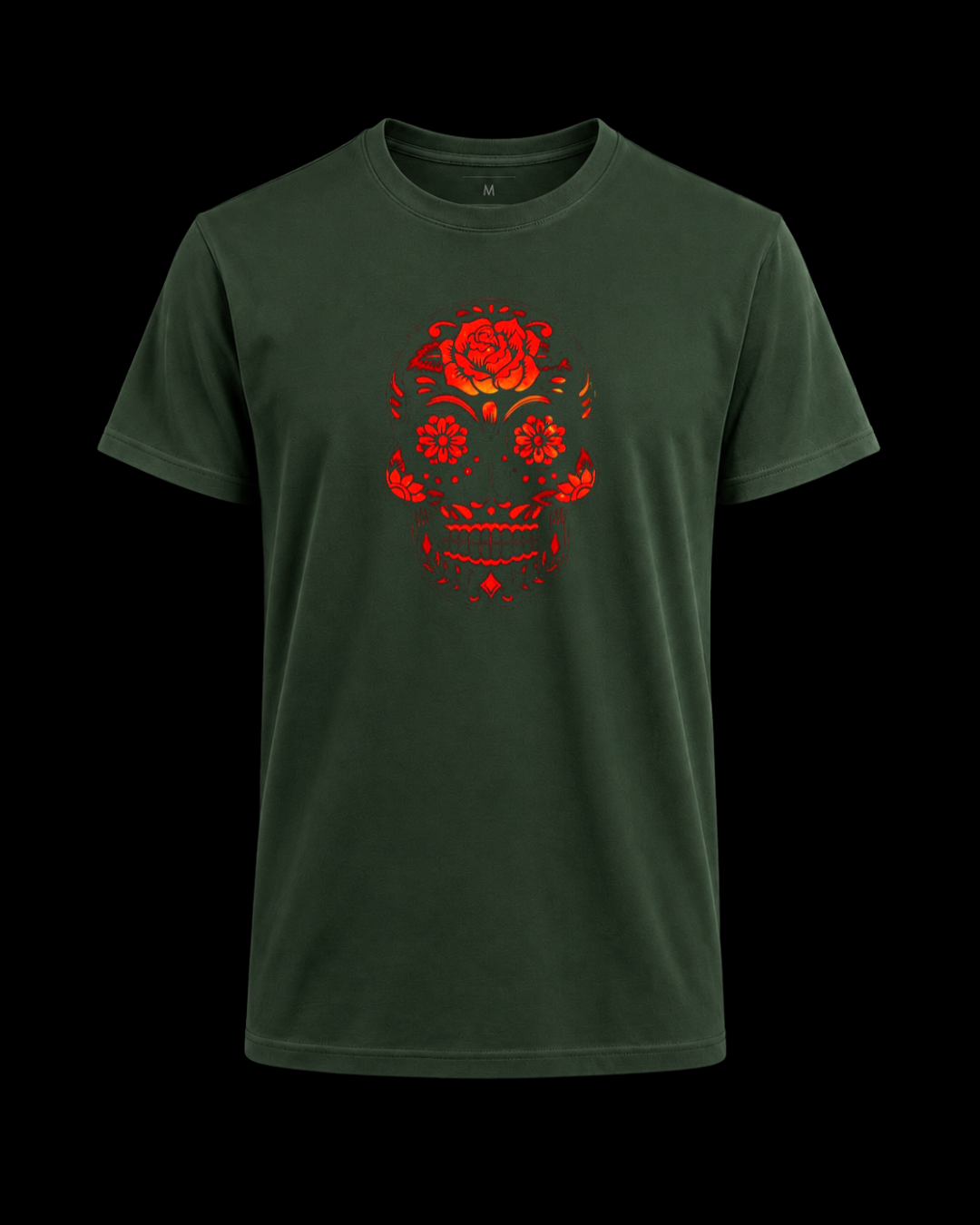 Camiseta mexican skull orange