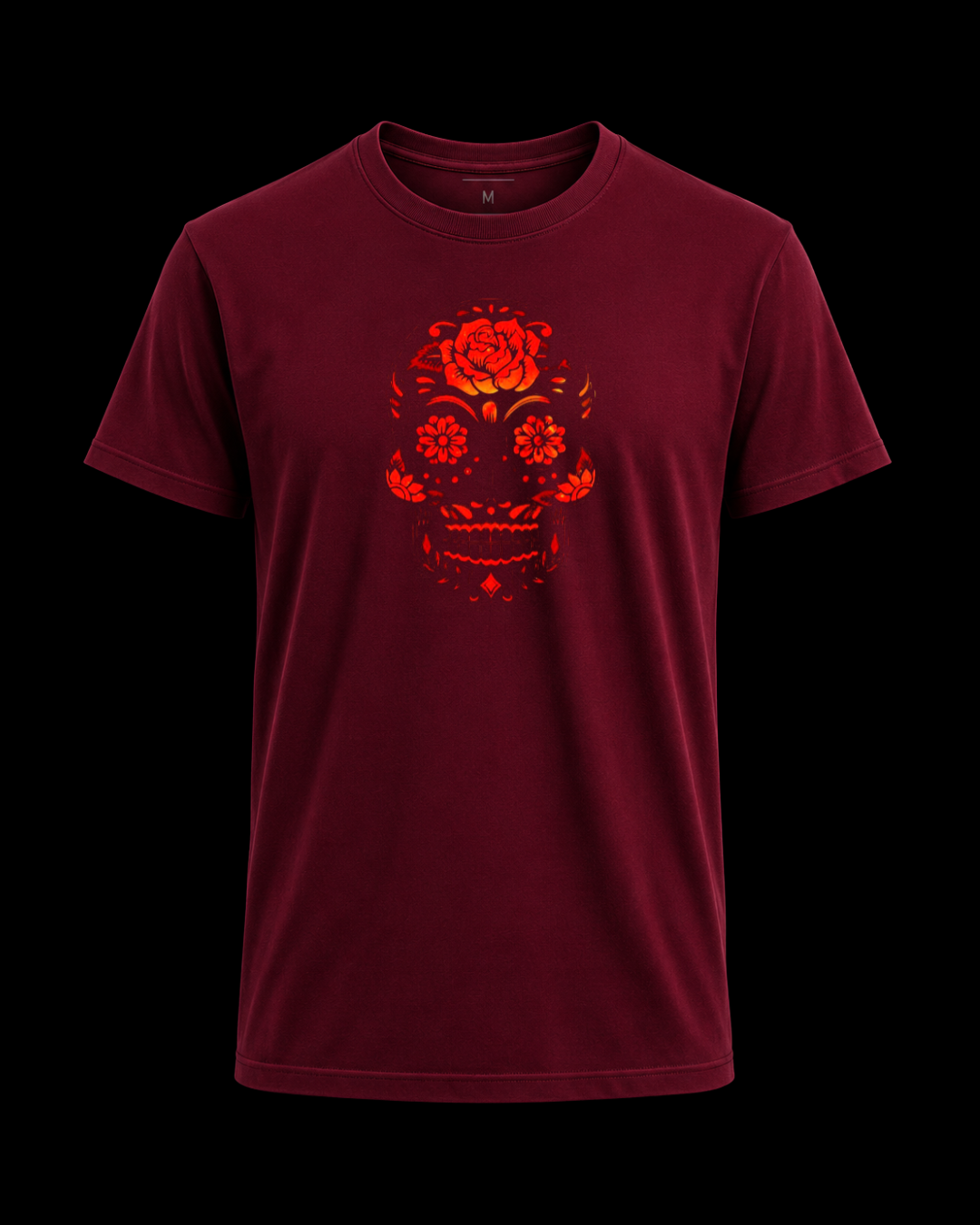 Camiseta mexican skull orange