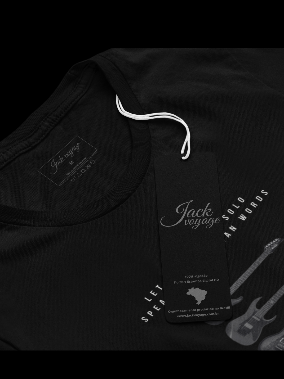 Camiseta "Deixe o solo de guitarra falar mais alto que palavras" jackmusic©