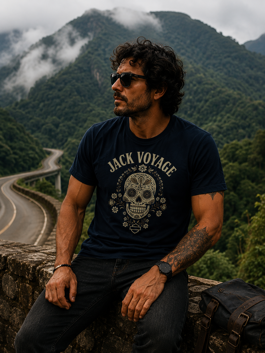 Camiseta algodão peruano jack skull