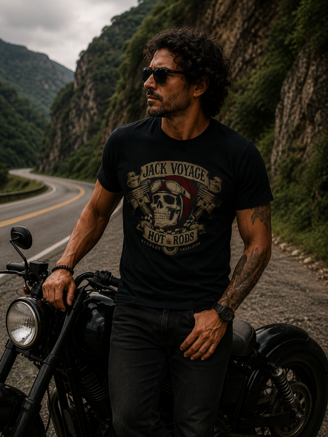 Camiseta algodão peruano Hot rods