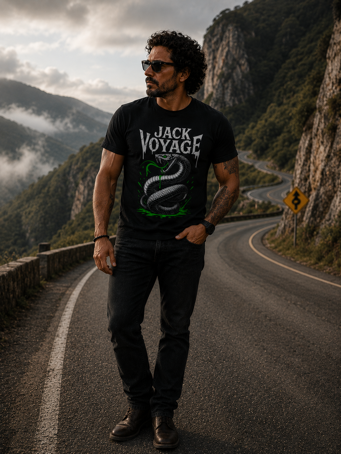 Camiseta algodão peruano Jack snake