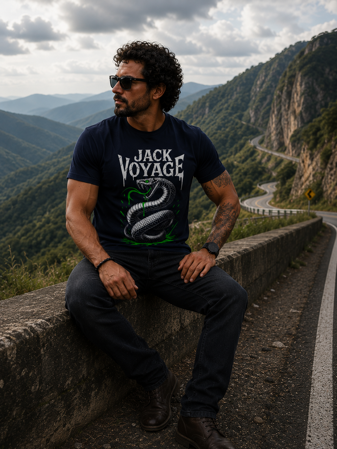 Camiseta algodão peruano Jack snake