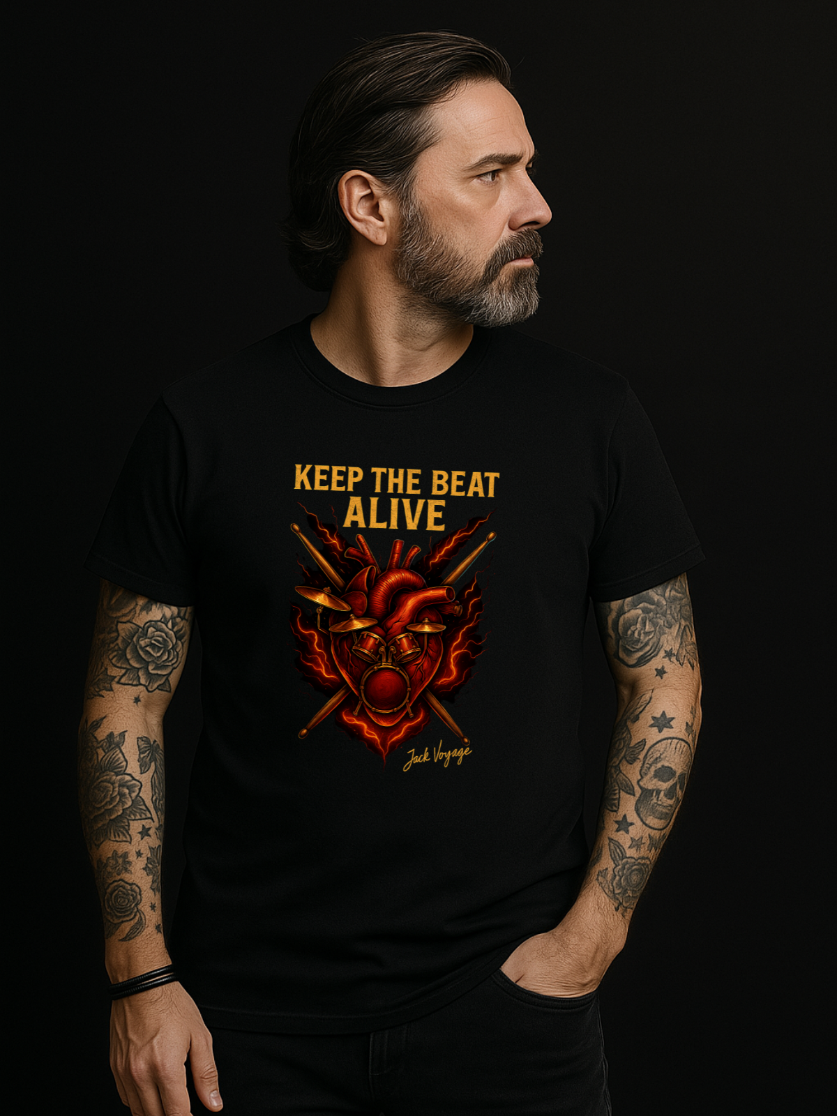 Camiseta "mantenha a batida viva" jackmusic©
