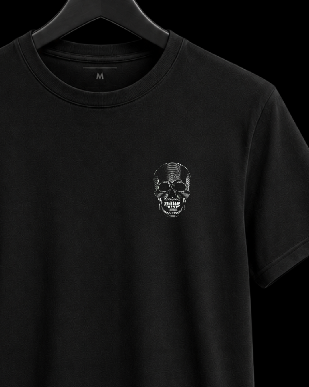 Camiseta minimal skull white