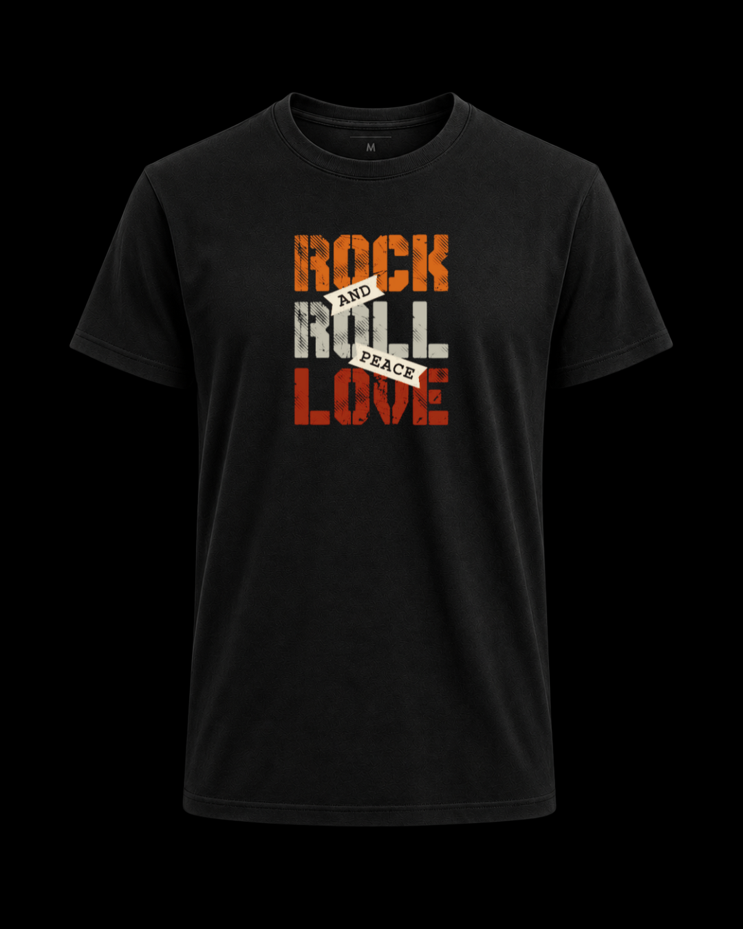 Camiseta Rock and Roll peace and love