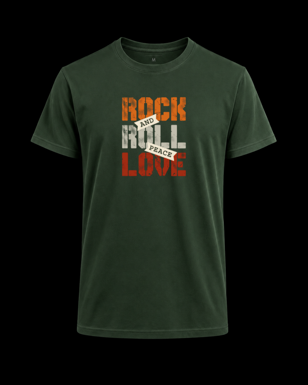 Camiseta Rock and Roll peace and love