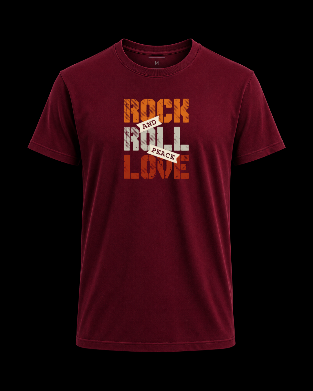 Camiseta Rock and Roll peace and love