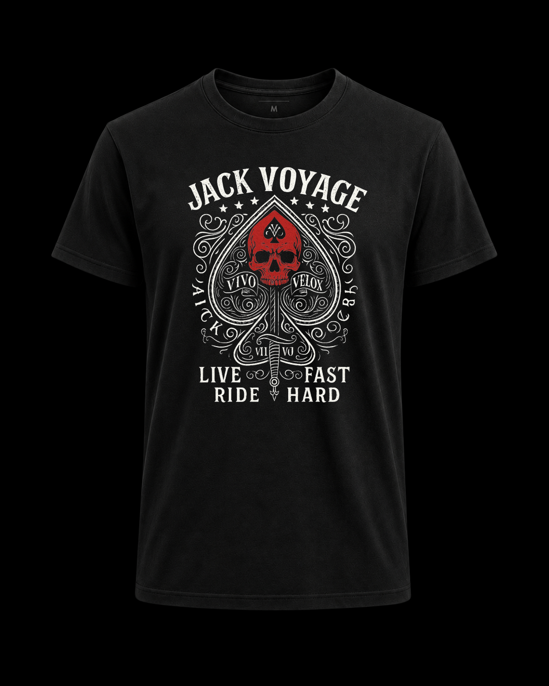 Camiseta algodão peruano Live Fast Ride Hard A