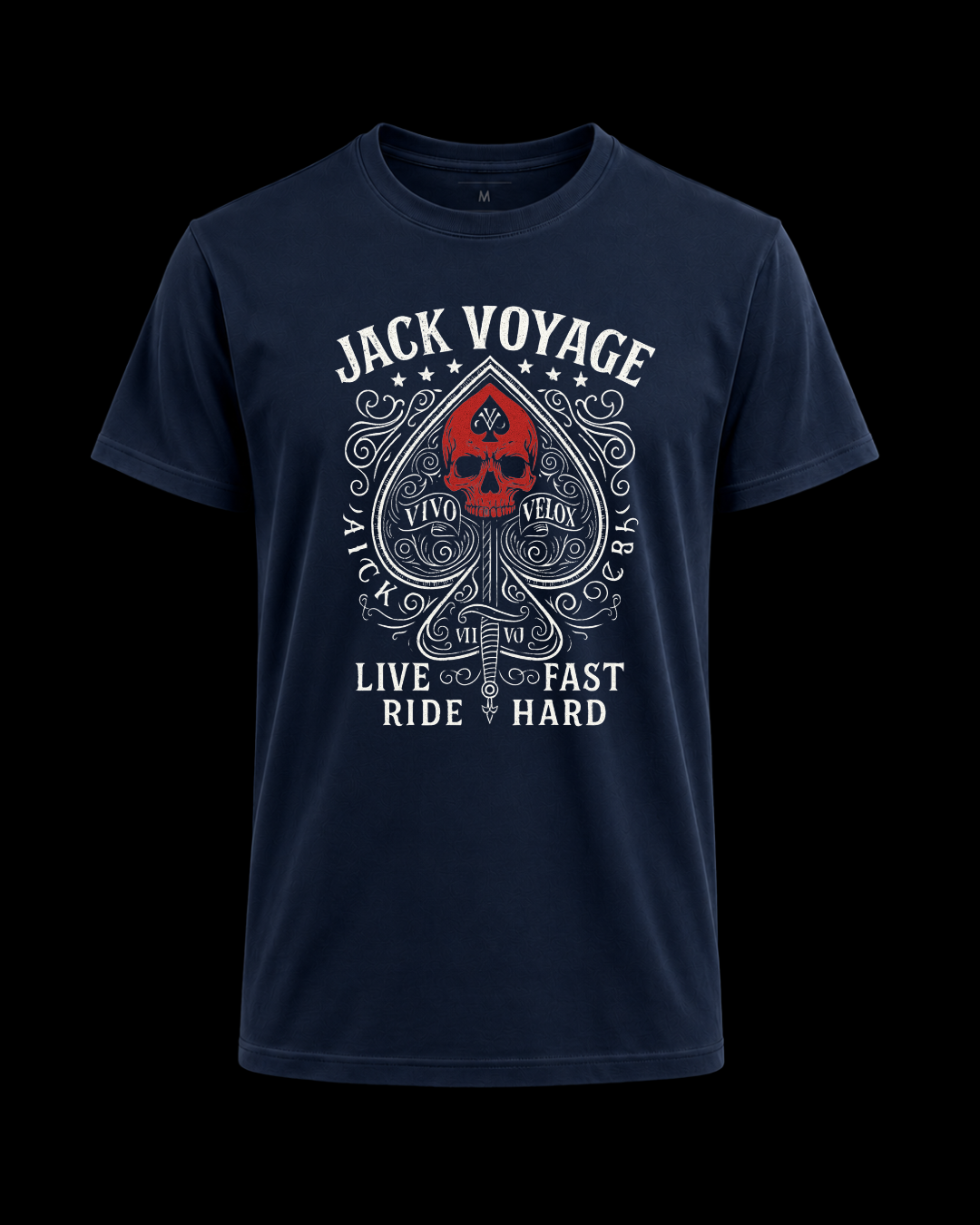 Camiseta algodão peruano Live Fast Ride Hard A