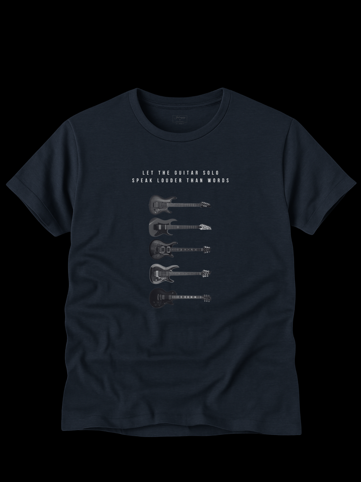 Camiseta "Deixe o solo de guitarra falar mais alto que palavras" jackmusic©