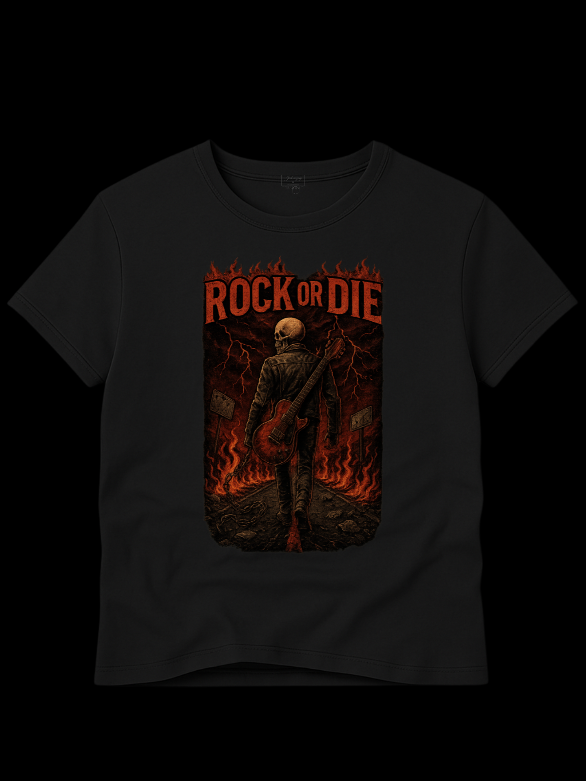 Camiseta "rock or die black"  jackreference©
