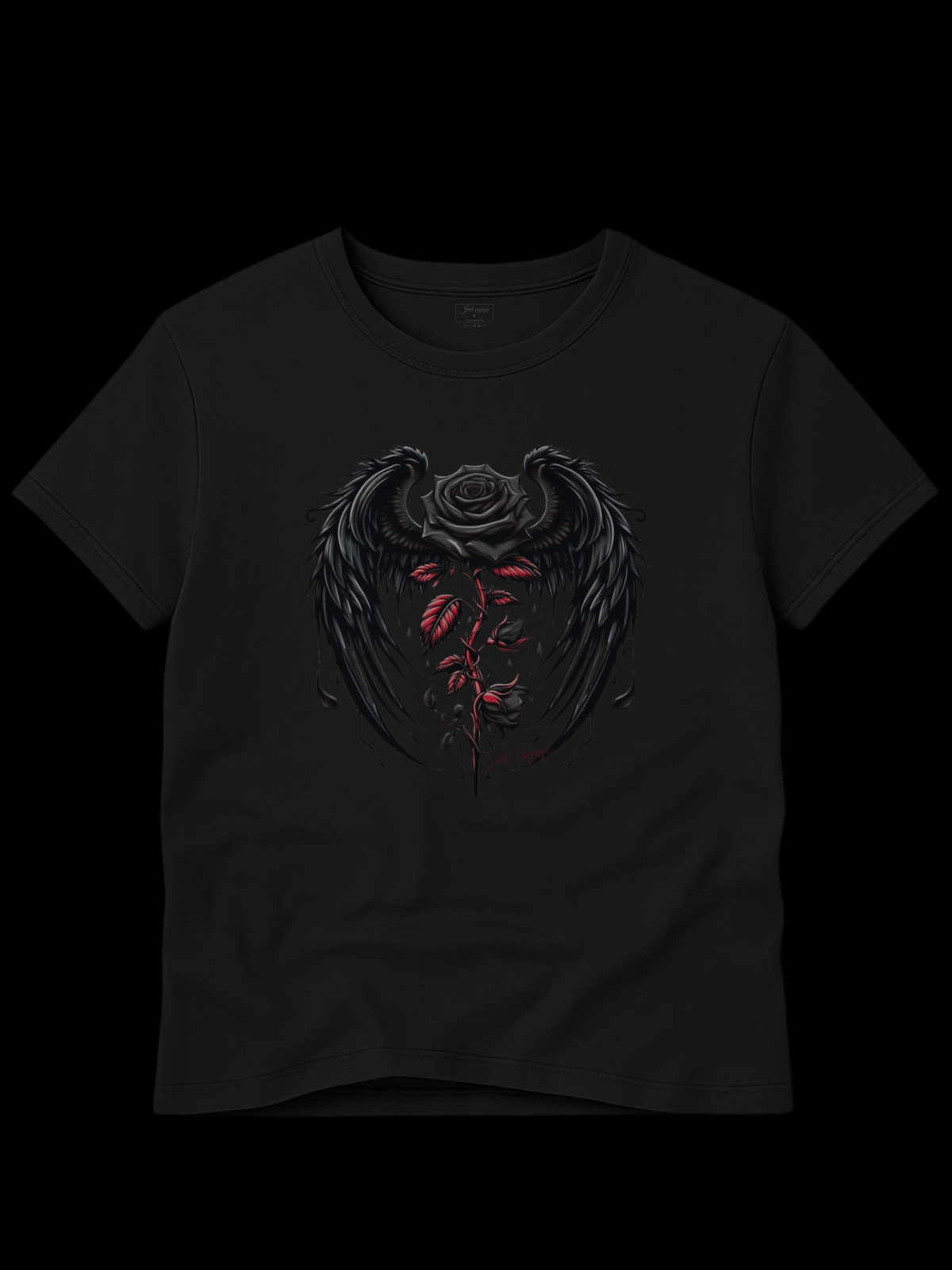 Camiseta "Rosa alada Black" jackvoyage®