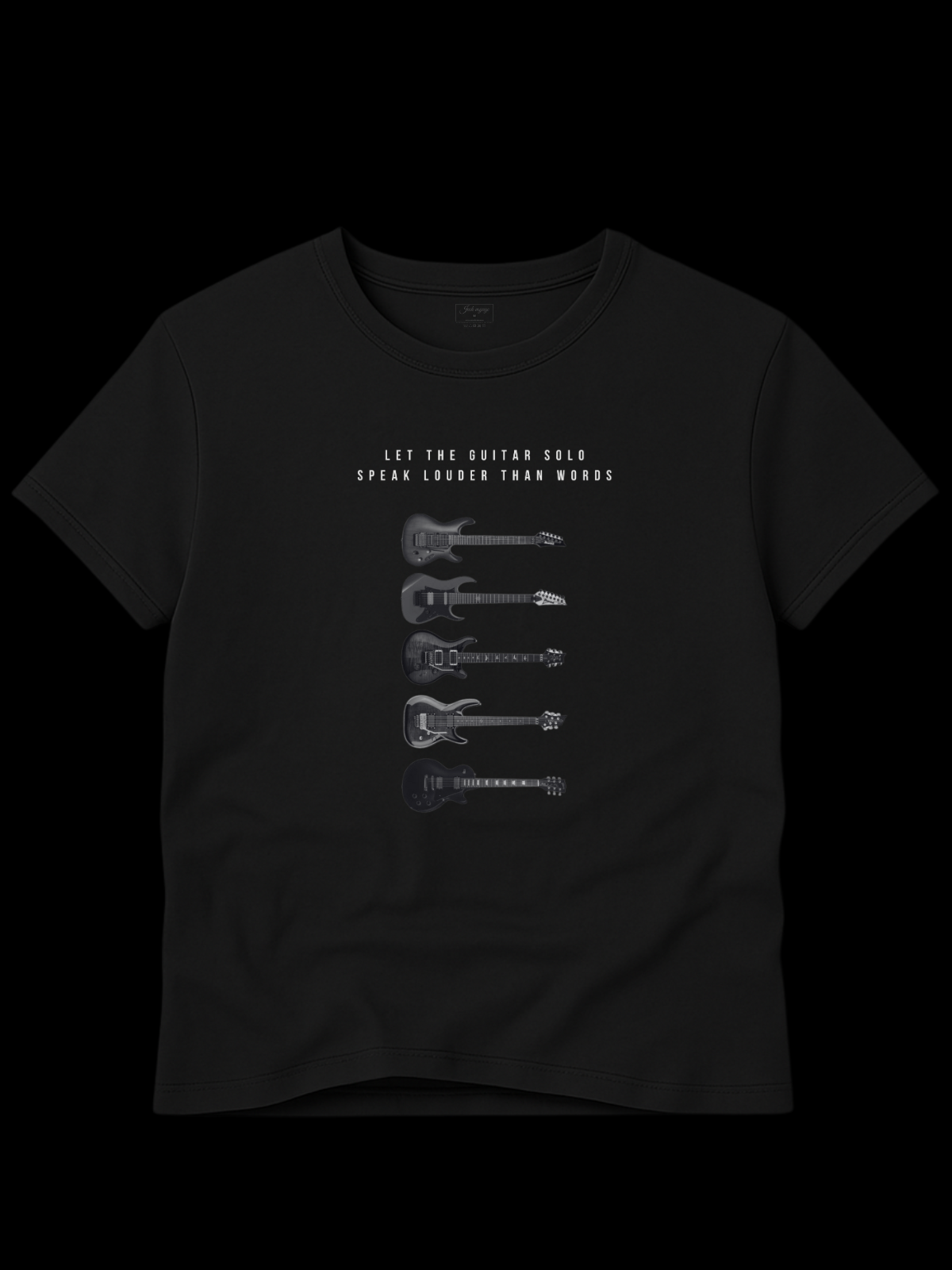 Camiseta "Deixe o solo de guitarra falar mais alto que palavras" jackmusic©